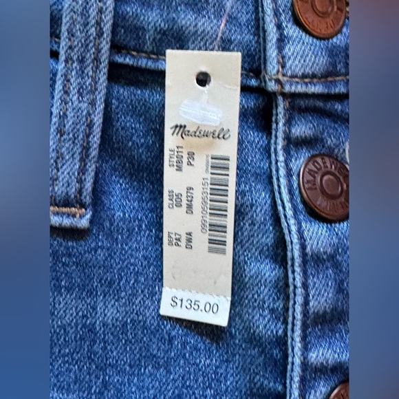 Madewell 10” High-Rise Skinny Denim Jeans Button Fly Front Size‎ W30P/26” inseam - Picture 10 of 11